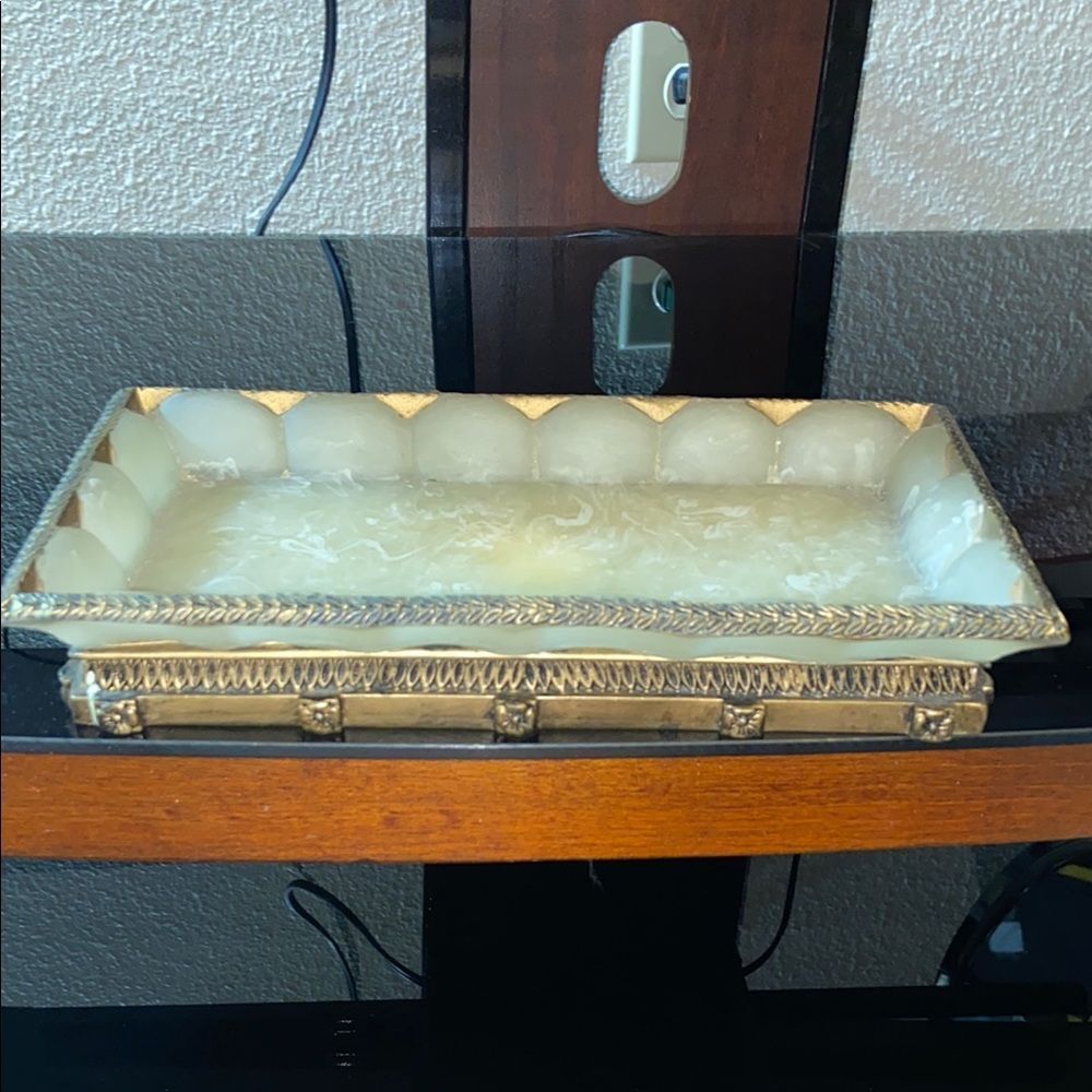 Vintage Elegant Gold and Cream Decorative Tray